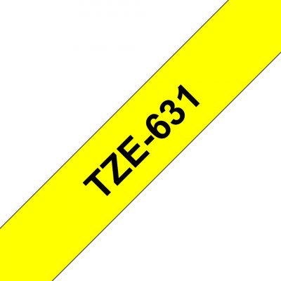 Brother TZE-631, černý tisk žlutý podklad 8 m x 12 mm – Sleviste.cz