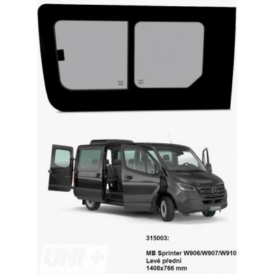 Boční posuvné okno Carbest tónované – Mercedes-Benz Sprinter | levé