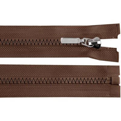 Kostěný zip No 5 délka 50 cm s ozdobným jezdcem, malé, 304 hnědá čokoládová – Hledejceny.cz