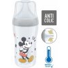 Láhev a nápitka Nuk Perfect Match láhev Mickey s kontrolou teploty šedá 260ml