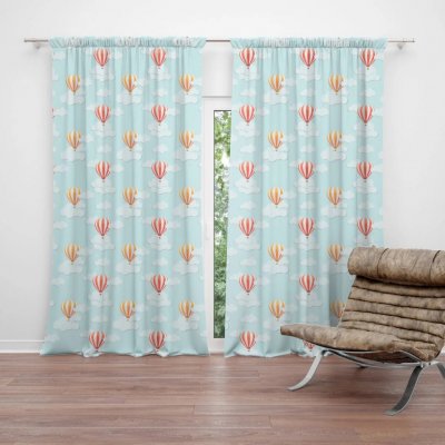 Sablio Závěs Horkovzdušné balony na nebi: 2ks 140x250cm – Zboží Mobilmania