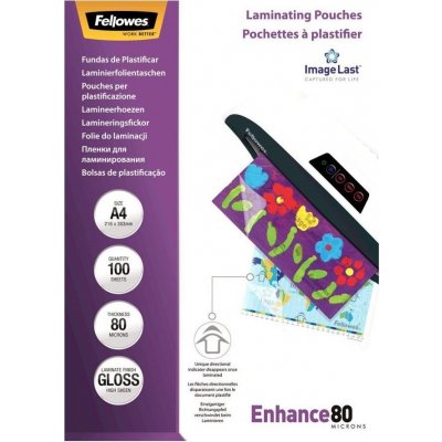 FELLOWES laminovací fólie/ formát A4/ 80 mic ImageLast/ velikost 216x303 mm/ lesklé/ 100 pack – Zbozi.Blesk.cz