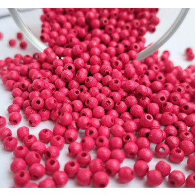 Detoa dřevěné korálky tmavě růžové 4 mm 10 ks – Sleviste.cz