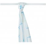 Bambusová plena/osuška KIKKO®BMB S&C Cyan Squares 90x100cm – Zboží Dáma