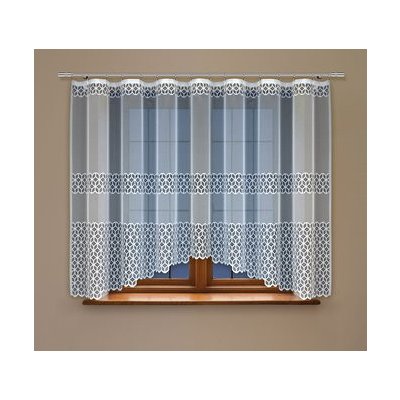 Dekorační žakárová záclona s řasící páskou EGONA 120 bílá 400x120 cm MyBestHome – Hledejceny.cz