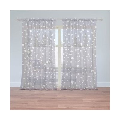 Sablio Záclony Bílé flíčky na fialové: 2ks 150x250cm – Hledejceny.cz