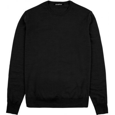 John & Paul jemný vlněný svetr z merino vlny (U-neck) černý – Zboží Mobilmania