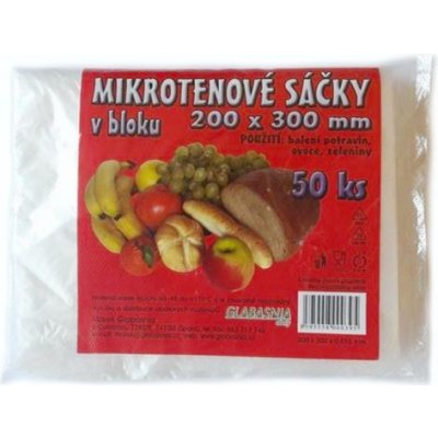 Mikrotenové sáčky v bloku 200 x 300 mm [50 ks] - čiré – Zbozi.Blesk.cz