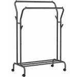 Textilomanie Černý víceúčelový šatní regál na kolečkách UBRA – Zboží Dáma