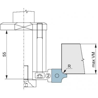 VYDONA Náhradní HM zaoblovací nůž R2 do zaoblovací (srážecí) sady stavitelné - CNC