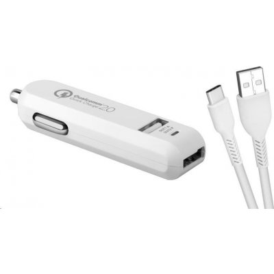 AVACOM CarMAX 2 nabíječka do auta 2x Qualcomm Quick Charge 2.0, bílá barva (USB-C kabel) NACL-QC2XC-WW – Zboží Mobilmania