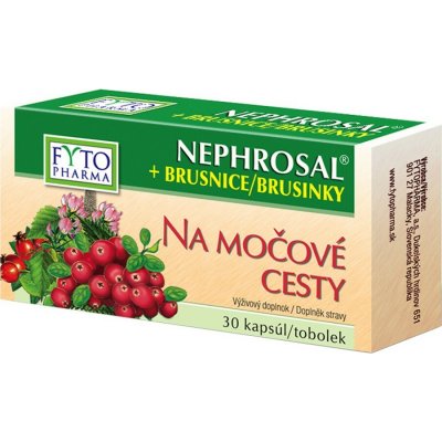 Fytopharma Nephrosal + brusinky na moč.cesty 30 kapslí – Hledejceny.cz