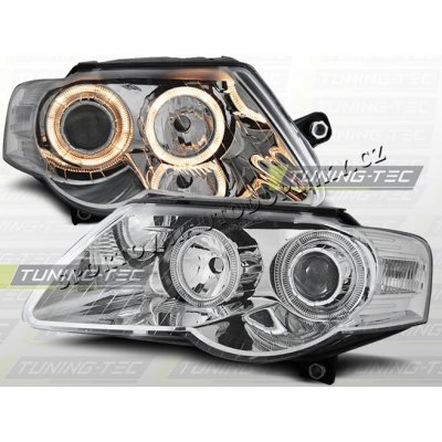 VW PASSAT B6(3C) 2005-10 PŘEDNÍ ČÍRÁ SVĚTLA ANGEL EYES CHROME – Hledejceny.cz