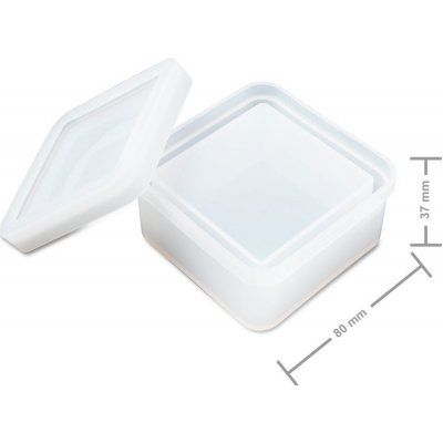 Manumi Silikonová forma na odlévání křišťálové pryskyřice čtvercová krabička 80x80x37mm 3 ks – Sleviste.cz