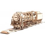 Ugears 3D mechanické puzzle Parní lokomotiva s vagónem 443 ks – Zboží Dáma