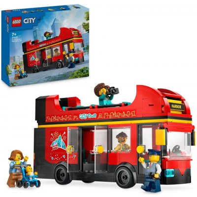 LEGO® City 60407 Červený dvoupodlažní vyhlídkový autobus – Zbozi.Blesk.cz