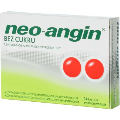 NEO-ANGIN BEZ CUKRU ORM 1,2MG/0,6MG/5,72MG PAS 24 – Zboží Mobilmania