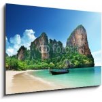 Skleněný obraz 1D - 100 x 70 cm - Railay beach in Krabi Thailand Pláž Railay v Krabi Thajsku – Zboží Mobilmania