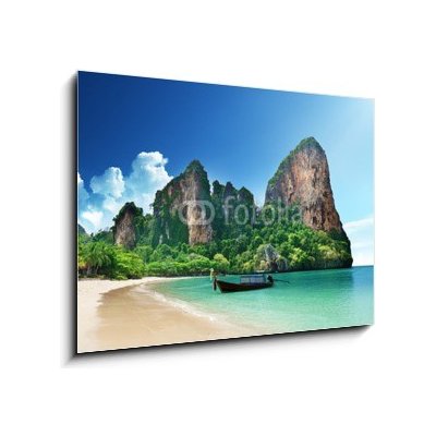 Skleněný obraz 1D - 100 x 70 cm - Railay beach in Krabi Thailand Pláž Railay v Krabi Thajsku – Zboží Mobilmania