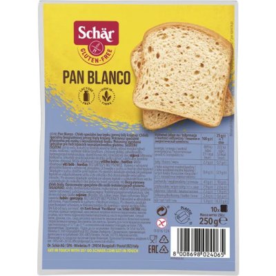 SCHÄR Pan Blanco bílý krájený chléb bez lepku 250 g