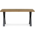 Autronic DS-X160 DUB Stůl jídelní, 160x90x75 cm, masiv dub, kovové podnoží ve tvaru písmene "X" , černý lak – Zboží Dáma