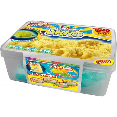 CRAZE Světélkující kinetický písek Magic Sand 500g + 3 formičky BÍLÁ – Sleviste.cz