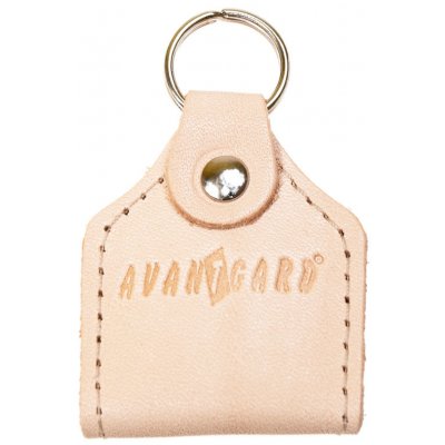 Avantgard přívěsek na klíče z pravé kůže s žetonem 80112 Béžová – Zboží Mobilmania