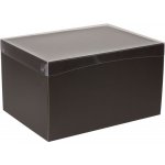 Dárková krabice s průhledným víkem 350x250x200 mm, černá 2. jakost, 10 ks – Zboží Mobilmania