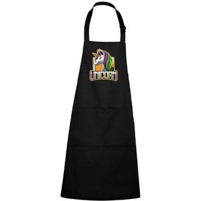 Dobrý Triko Zástěra s potiskem Naštvaný jednorožec Černá – Hledejceny.cz
