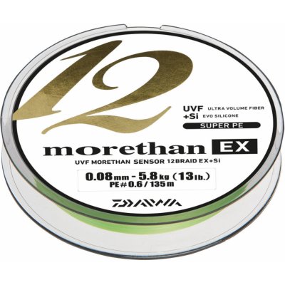 Daiwa Šňůra Morethan 12 Braid EX+SI 135m 0,08mm 5,8kg Lime Green – Zboží Dáma