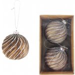 MOREX s.r.o. Vánoční skleněné ozdoby béžové 2 ks – Zboží Mobilmania