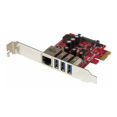 StarTech PCIe x1 řadič – 3x USB 3.0 + Ethernet (PEXUSB3S3GE) – Zboží Živě