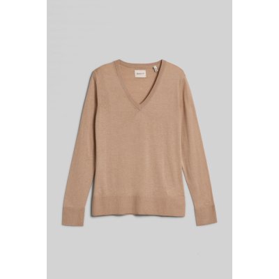 Gant SVETR FINE KNIT V-NECK žlutá – Zboží Mobilmania