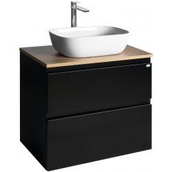 Aqualine ALTAIR skříňka s deskou 68 cm, černá mat/dub emporio AI670-01