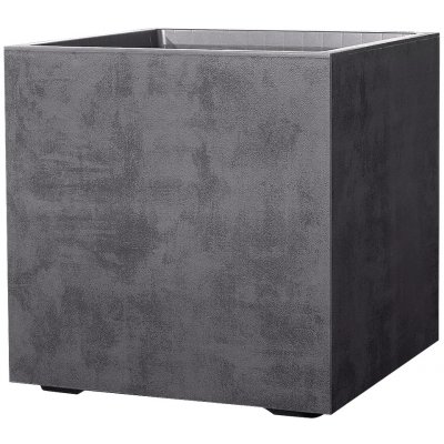 Deroma Samozavlažovací květináč Millenium Cubo 49 x 49 x 49 cm plast antracit 9H834SZ – Zboží Mobilmania