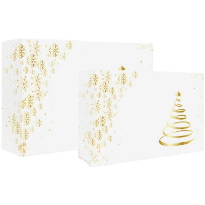 Krabice na cukroví, zlatý stromeček 25 × 15 × 8 cm – Zboží Mobilmania