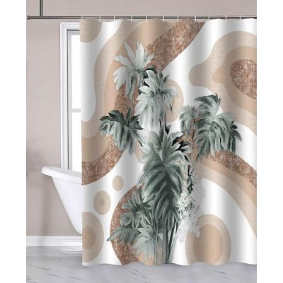 Aqualine Palma ZP016 180 x 180 cm bílo-hnědý se vzorem – Sleviste.cz