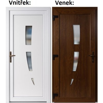 Soft Vchodové dveře 123 Zlatý dub / Bílá 88x198 cm, levé, otevírání VEN – Hledejceny.cz