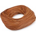 Kožená šňůrka kulatá Ø2 mm metráž hnědá koňak 1m – Zboží Mobilmania