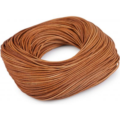 Kožená šňůrka kulatá Ø2 mm metráž hnědá koňak 1m – Zboží Mobilmania