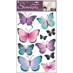 Anděl 10185 Samolepky na zeď motýli modrofialoví 50 x 32 cm – Zboží Dáma