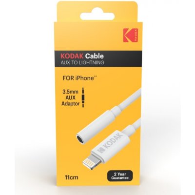 KODAK kabel Aux 3,5mm Lightning, (iPhone) 10 cm, bílý – Sleviste.cz