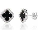 Bealio 14721 stříbrné náušnice ČTYŘLÍSTEK onyx 03-14721-5397 – Hledejceny.cz