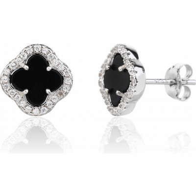 Bealio 14721 stříbrné náušnice ČTYŘLÍSTEK onyx 03-14721-5397 – Hledejceny.cz