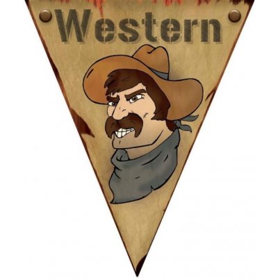Girlanda vlajková kovboj Western 500 cm 10 ks FUNNYFASHN – Sleviste.cz