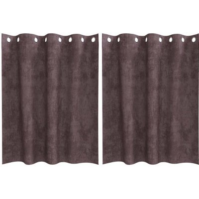 Velurové závěsy 2 ks s kroužky Hnědé 140x140 cm – Hledejceny.cz