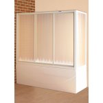 PV3/1400 - vanová zástěna - polystyrol rugiada, profil bílý/stříbro – Zboží Dáma