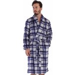 Modrý i šedý károvaný župan pro muže huňatý 1Z1408 modrá – Zboží Mobilmania