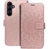 Pouzdro a kryt na mobilní telefon Samsung Forcell MEZZO Book case Samsung Galaxy A35 5G mandala rose gold 599365