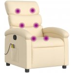 vidaXL Masážní polohovací křeslo krémové textil 371710 – Zboží Dáma
